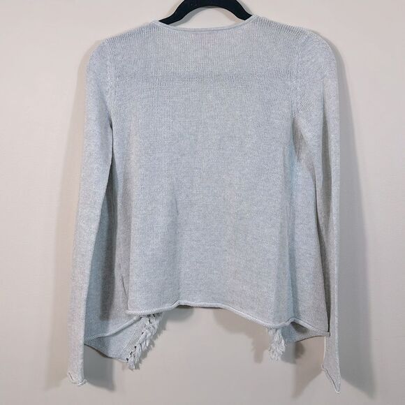 Lilly Pulitzer Gray Glitter Sparkle Open Front Fringe Cardigan Girls XL 12-14 - Picture 2 of 8